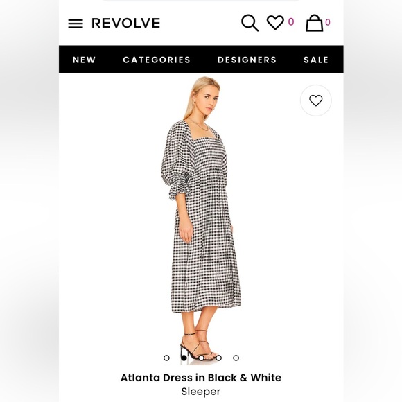 Sleeper Black and White Gingham Midi Dress - Picture 16 of 16